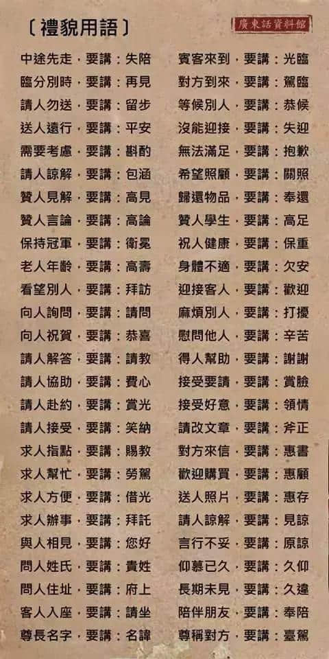 想做文明老广，呢啲词语记得常讲