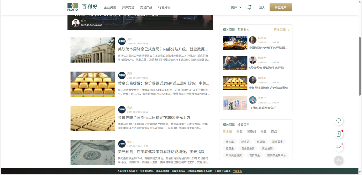 百利好:金价涨涨跌跌,怎么选对入局时间?