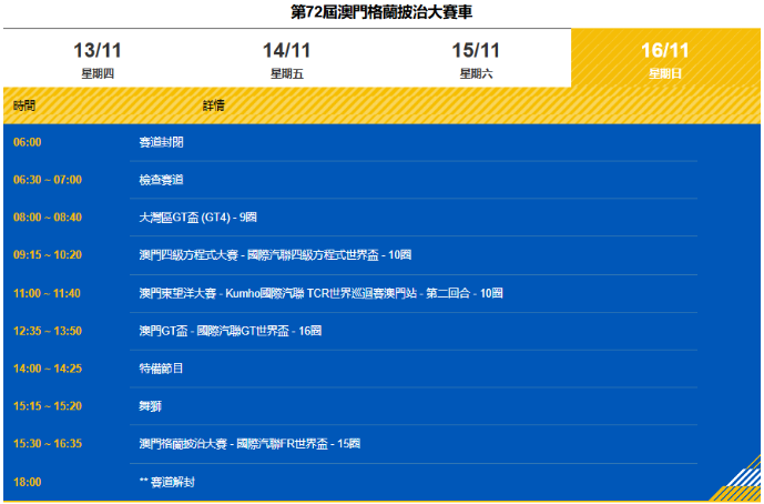 百利好车队强势出征，第72届澳门格兰披治大赛车震撼启幕！